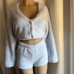 Cozy White Fuzzy Lounge Set